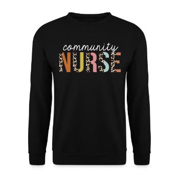 Community Nurse Colorful Leopard Print Funny - Unisex Sweatshirt - black - Front - Alina (178cm) & Michal (187cm)