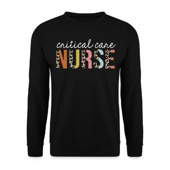 Critical-Care Nurse Colorful Leopard Print Funny - Unisex Sweatshirt - black - Front - Alina (178cm) & Michal (187cm)