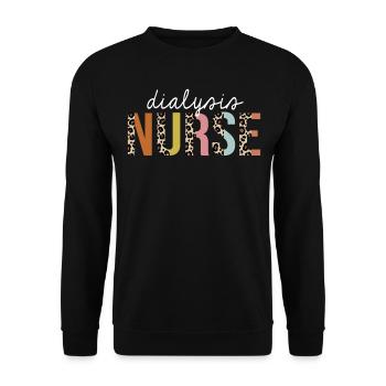 Dialysis Nurse Colorful Leopard Print Funny - Unisex Sweatshirt - black - Front - Alina (178cm) & Michal (187cm)