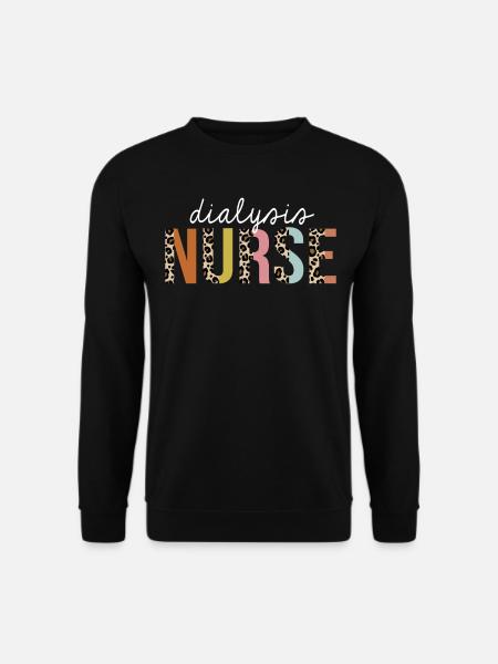 Dialyse Krankenschwester Bunte Leopard Print Lustig - Unisex Pullover - Schwarz