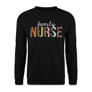 Family Nurse Colorful Leopard Print Funny - Unisex Sweatshirt - black - Front - Alina (178cm) & Michal (187cm)