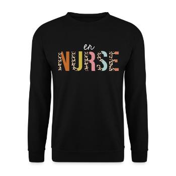 ER Krankenschwester Bunte Leopard Print Lustig - Unisex Pullover - Schwarz - Vorne - Alina (178cm) & Michal (187cm)