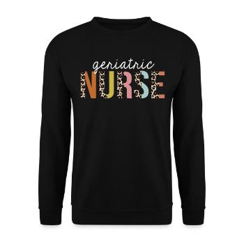 Geriatric Nurse Colorful Leopard Print Funny - Unisex Sweatshirt - black - Front - Alina (178cm) & Michal (187cm)