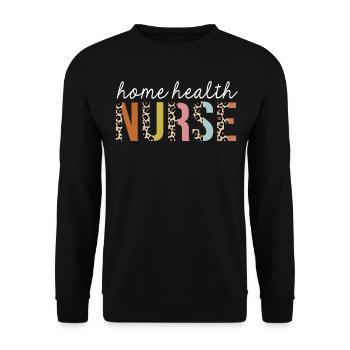 Home-Santé Infirmière Léopard Coloré Imprimé Drôle - Sweat-shirt Unisexe - noir - Devant - Alina (178cm) & Michal (187cm)
