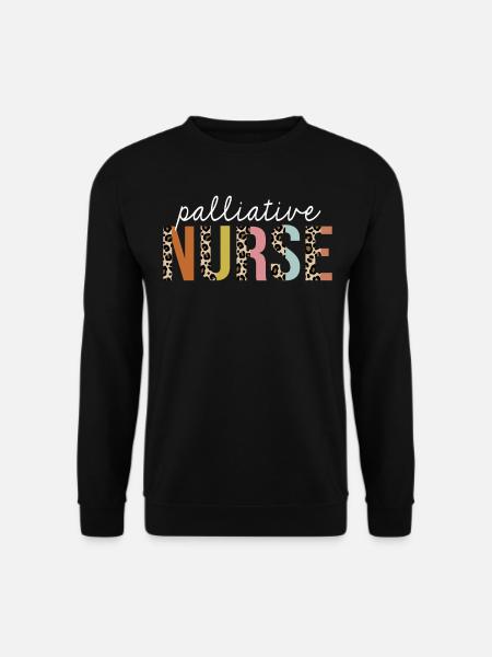 Palliative Krankenschwester Bunte Leopard Print Lustig - Unisex Pullover - Schwarz