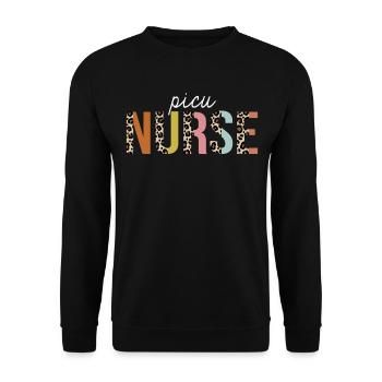 Picu Krankenschwester Bunte Leopard Print Lustig - Unisex Pullover - Schwarz - Vorne - Alina (178cm) & Michal (187cm)