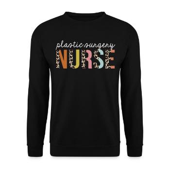 Plastic-Surgery Nurse Colorful Leopard Print Funny - Unisex Sweatshirt - black - Front - Alina (178cm) & Michal (187cm)