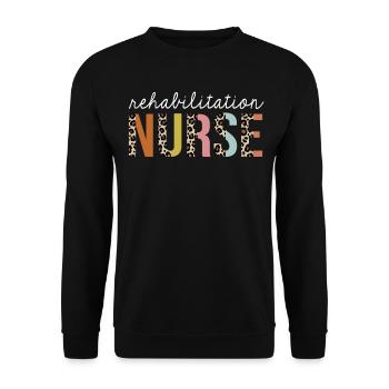 Rehabilitation Nurse Colorful Leopard Print Funny - Unisex Sweatshirt - black - Front - Alina (178cm) & Michal (187cm)