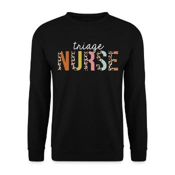 Triage Krankenschwester Bunte Leopard Print Lustig - Unisex Pullover - Schwarz - Vorne - Alina (178cm) & Michal (187cm)