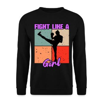 Kickboxen Frauen Thai Boxen MMA Mädchen Krav Maga - Unisex Pullover - Schwarz - Vorne - Alina (178cm) & Michal (187cm)