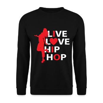 Juste une fille qui aime le hip-hop - Sweat-shirt Unisexe - noir - Devant - Alina (178cm) & Michal (187cm)