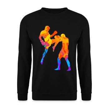 Kickboxing Boxe thaïlandaise MMA Krav Maga - Sweat-shirt Unisexe - noir - Devant - Alina (178cm) & Michal (187cm)