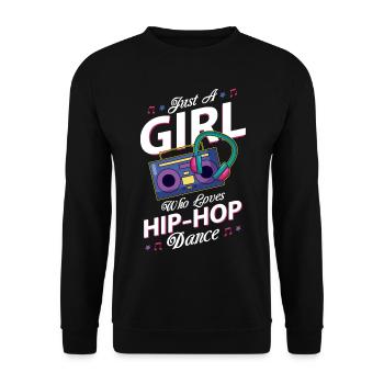 Juste une fille qui aime le hip-hop - Sweat-shirt Unisexe - noir - Devant - Alina (178cm) & Michal (187cm)
