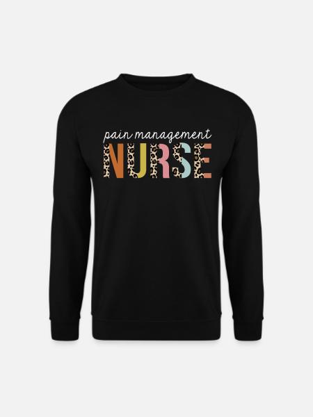 Schmerz-Management Krankenschwester Bunter Leopardenprint Lustig - Unisex Pullover - Schwarz