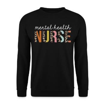 Mental-Health Nurse Colorful Leopard Print Funny - Unisex Sweatshirt - black - Front - Alina (178cm) & Michal (187cm)