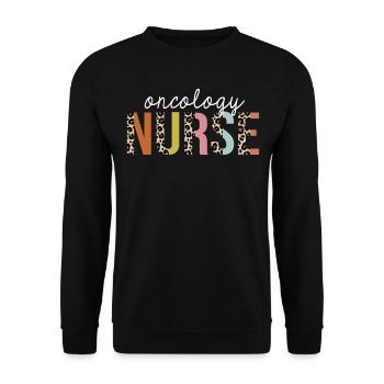 Oncology Nurse Colorful Leopard Print Funny - Unisex Sweatshirt - black - Front - Alina (178cm) & Michal (187cm)