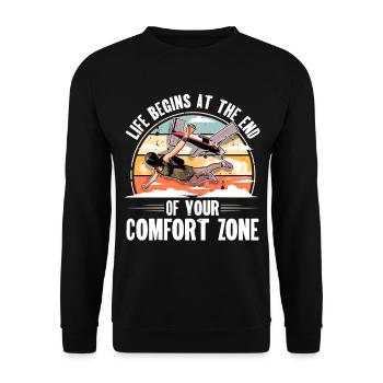 Skydiving Parachuting Parachute - Unisex Sweatshirt - black - Front - Alina (178cm) & Michal (187cm)