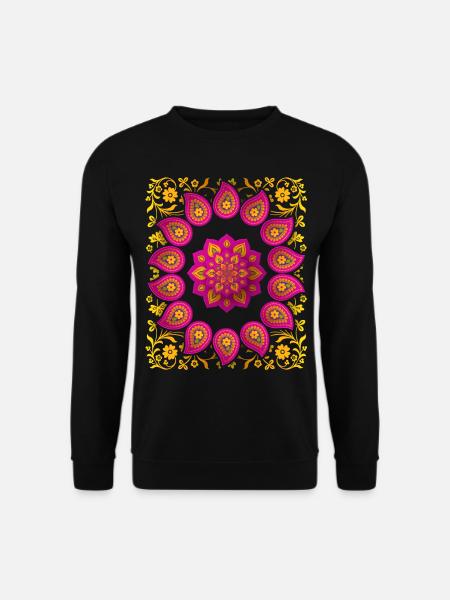 Paisley Muster, Paisley-Mandala, Vintage-Paisley - Unisex Pullover - Schwarz