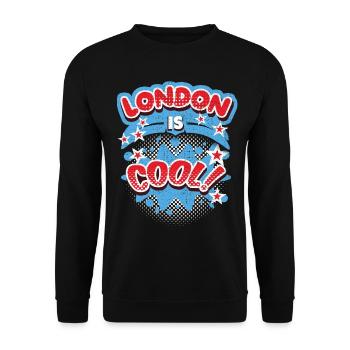London England, Grossbritannien Spruch London-Cool - Unisex Pullover - Schwarz - Vorne - Alina (178cm) & Michal (187cm)