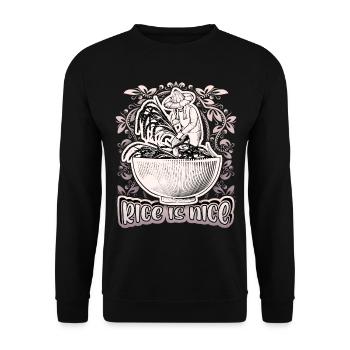 Rice, rice bowl, rice farmer, saying - Unisex Sweatshirt - black - Front - Alina (178cm) & Michal (187cm)