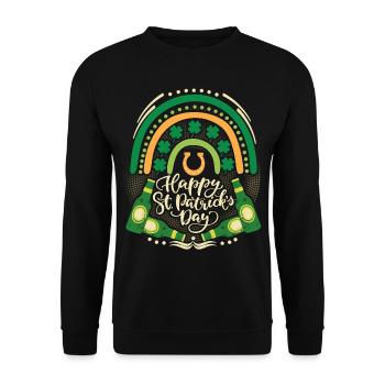 St Patrick's Day Beer Drinker, Irish, Rainbow - Unisex Sweatshirt - black - Front - Alina (178cm) & Michal (187cm)