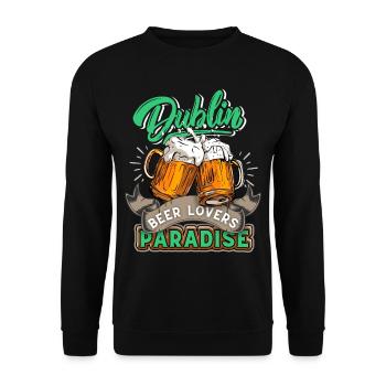 Irlande, Dublin, buveur de bière de la Saint-Patrick - Sweat-shirt Unisexe - noir - Devant - Alina (178cm) & Michal (187cm)