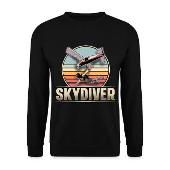 Skydiving Parachuting Parachute - Unisex Sweatshirt - black - Front - Alina (178cm) & Michal (187cm)