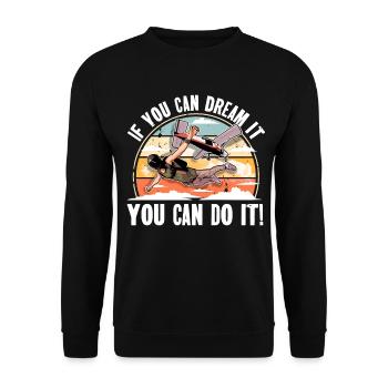Skydiving Parachuting Parachute - Unisex Sweatshirt - black - Front - Alina (178cm) & Michal (187cm)