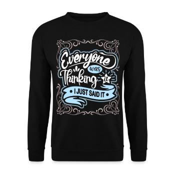 Dicton, lecture de l’, typographie de style vintage - Sweat-shirt Unisexe - noir - Devant - Alina (178cm) & Michal (187cm)