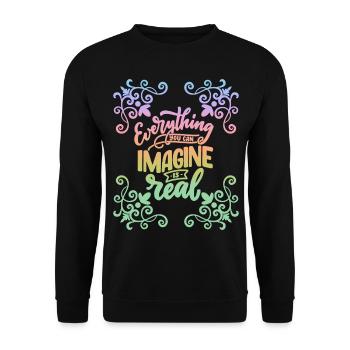 Dicton motivant, inspirant, arc-en-ciel - Sweat-shirt Unisexe - noir - Devant - Alina (178cm) & Michal (187cm)