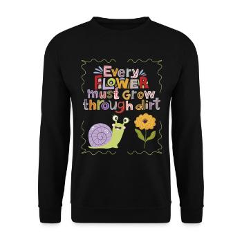Motivation-Inspiration Slogan Escargot, Typographie - Sweat-shirt Unisexe - noir - Devant - Alina (178cm) & Michal (187cm)