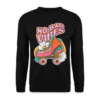 Roller skates, roller skating, 70s design - Unisex Sweatshirt - black - Front - Alina (178cm) & Michal (187cm)