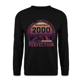 Year 2000 Birthday Gift November - Unisex Sweatshirt - black - Front - Alina (178cm) & Michal (187cm)