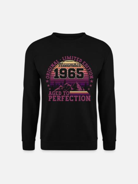Jahrgang 1965 Geburtstag Geschenk November - Unisex Pullover - Schwarz