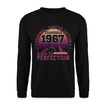 Né en 1967 Cadeau d’anniversaire Novembre - Sweat-shirt Unisexe - noir - Devant - Alina (178cm) & Michal (187cm)