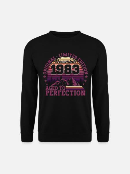 Jahrgang 1983 Geburtstag Geschenk November - Unisex Pullover - Schwarz