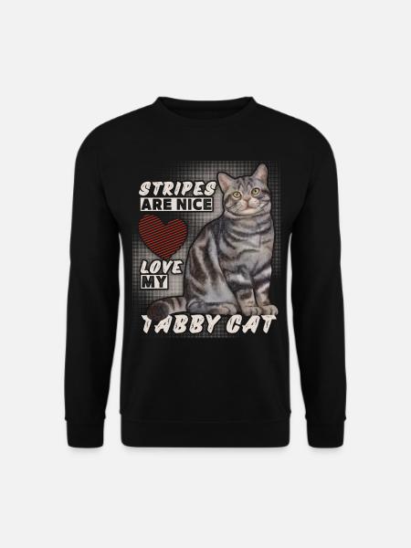 Katze, gestreifte Katze, tabby-cat lustiger Spruch - Unisex Pullover - Schwarz