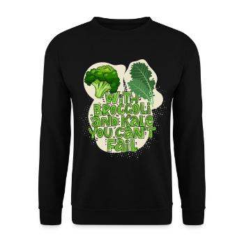 Broccoli and kale funny saying - Unisex Sweatshirt - black - Front - Alina (178cm) & Michal (187cm)