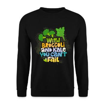 Broccoli and kale funny saying - Unisex Sweatshirt - black - Front - Alina (178cm) & Michal (187cm)