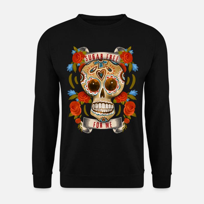 Sugar-Skull, funny sugar skull Sugar-Free - Unisex Sweatshirt - black