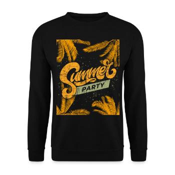 Summer, summer, summer party with palm tree saying - Unisex Sweatshirt - black - Front - Alina (178cm) & Michal (187cm)