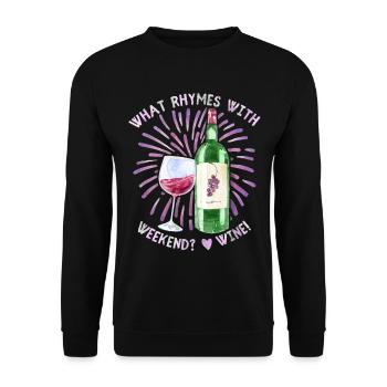 Wine, red wine, funny saying for wine drinkers - Unisex Sweatshirt - black - Front - Alina (178cm) & Michal (187cm)