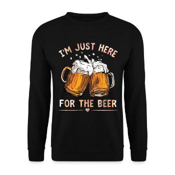 Beer drinker funny saying, beer glasses - Unisex Sweatshirt - black - Front - Alina (178cm) & Michal (187cm)