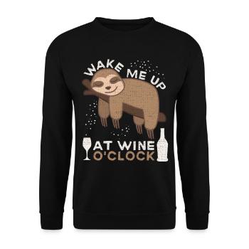 Sloth, funny wine saying, wine drinker Sloth - Unisex Sweatshirt - black - Front - Alina (178cm) & Michal (187cm)