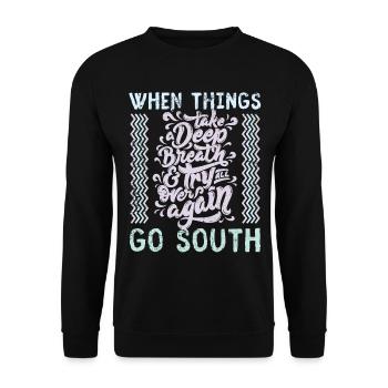 Motivation, inspiration, typographie, drôle - Sweat-shirt Unisexe - noir - Devant - Alina (178cm) & Michal (187cm)