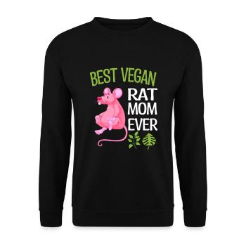 Rat gifts for vegans | Vegan Rat Animals - Unisex Sweatshirt - black - Front - Alina (178cm) & Michal (187cm)