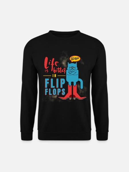 Lustige Katze, gestiefelter Kater Spruch - Unisex Pullover - Schwarz