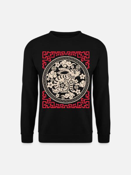 Chinesisches Horoskop China Jahr des Hasen - Unisex Pullover - Schwarz