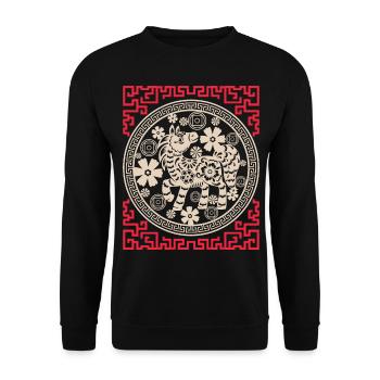 Chinese Horoscope China Year of the Horse - Unisex Sweatshirt - black - Front - Alina (178cm) & Michal (187cm)
