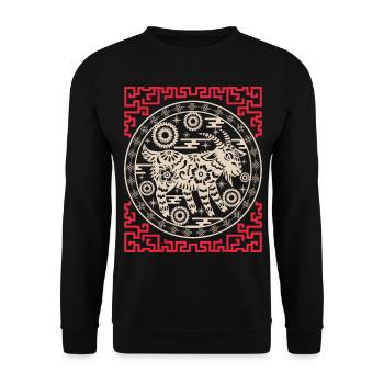 Horoscope chinois Chine Année de la Chèvre - Sweat-shirt Unisexe - noir - Devant - Alina (178cm) & Michal (187cm)